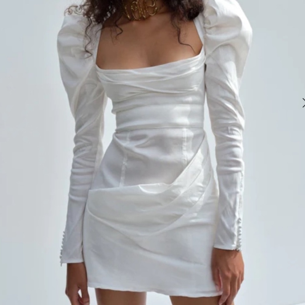 For Love And Lemons Etta Mini Dress in White - Picture 5 of 10